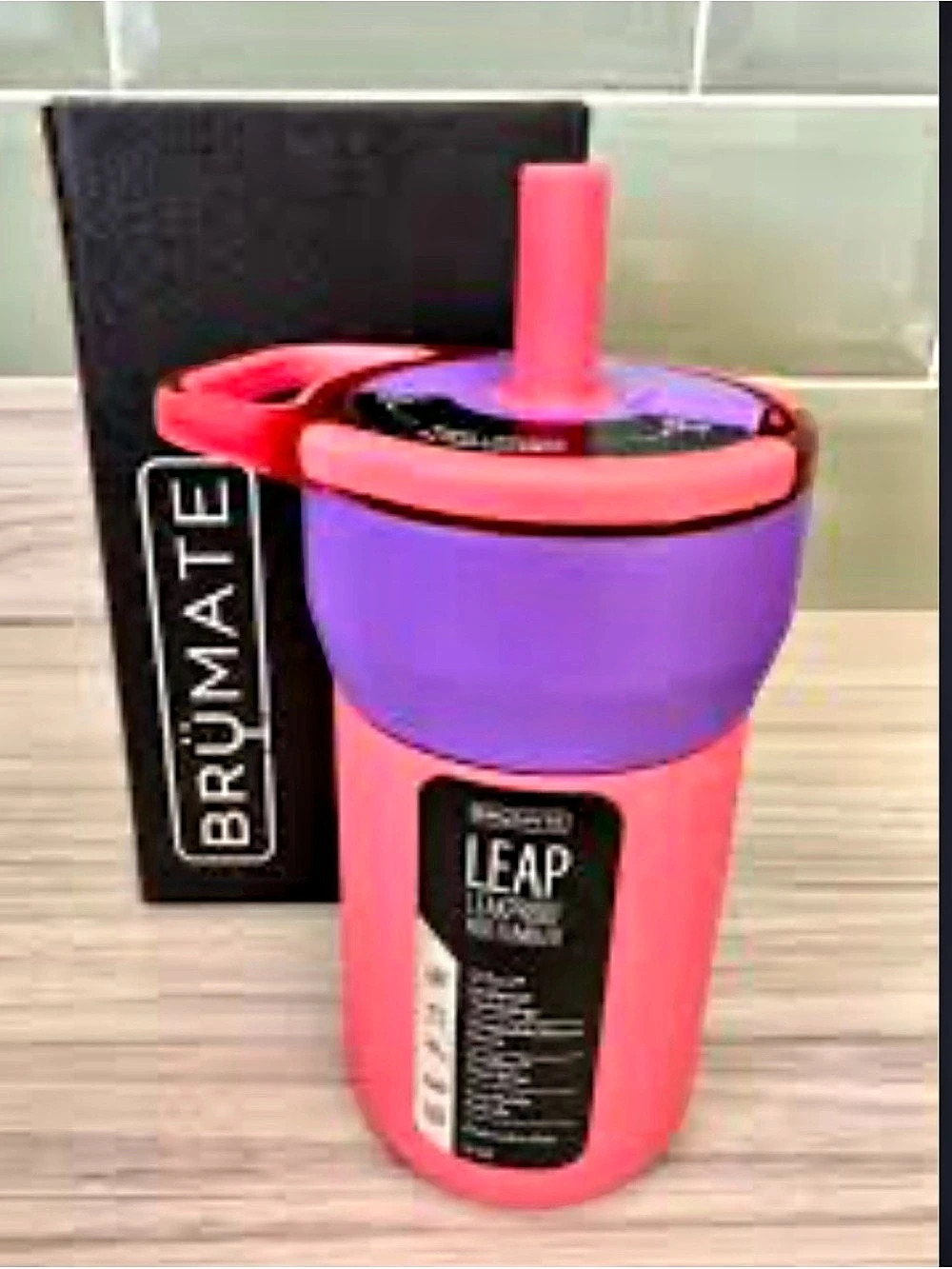 NIB Brumate Leap Leakproof Kids Tumbler Pink & Purple NWT